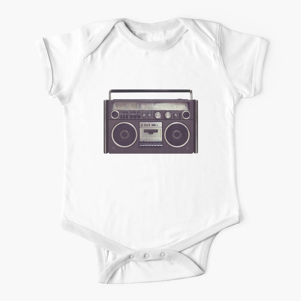 80s Retro Boombox Cassette Player Baby One Piece By Blueplanet Redbubble