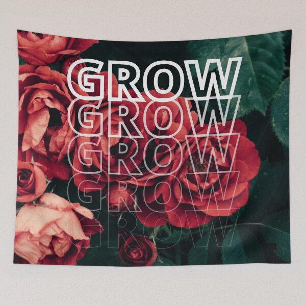 Item preview, GROW (above) - Romantic Bright Red Flowers, Floral Petals, Fantasy Aesthetic designed and sold by AliceSLee.