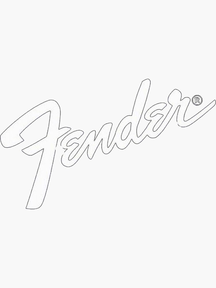 "white fender logo" Sticker for Sale by CherylJohnso Redbubble
