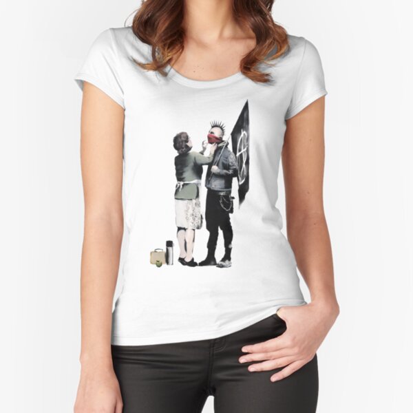 Banksy Anarchists Mothers Day Fitted Scoop T-Shirt