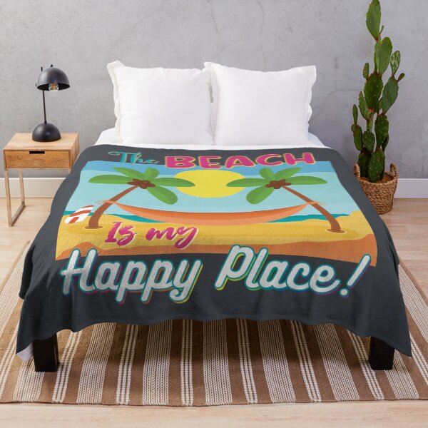 Item preview, The Beach Is My Happy Place palm trees smile designed and sold by MunsyArt.