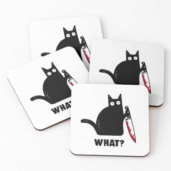 Item preview, Cat What Funny Black Cat Murderous Cat With Knife designed and sold by MalloWilli.