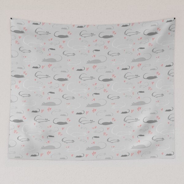 Item preview, Naive rat pattern grey designed and sold by Anaïs Chesnoy.