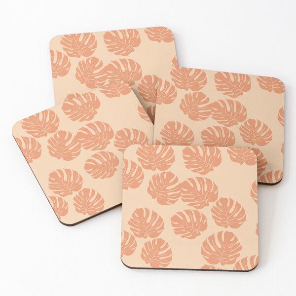 Item preview, Monstera Peach Pattern designed and sold by MaiZephyr.