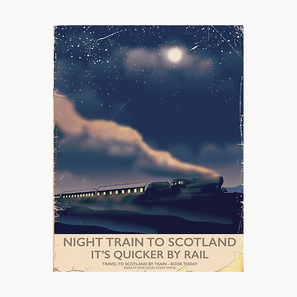 Night train to Scotland Poster Photographic Print