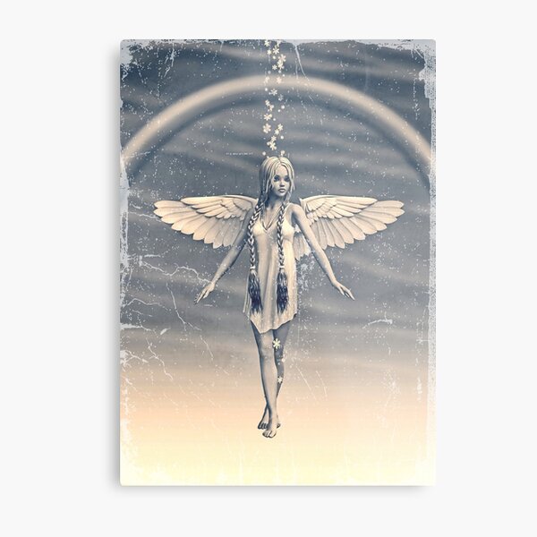 Angel under the Rainbow Metal Print