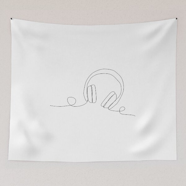 Item preview, continuous line art drawing headset designed and sold by mdpzart.