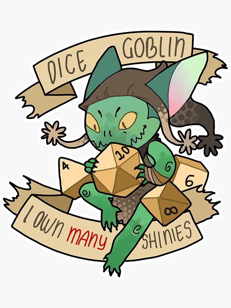 "DICE GOBLIN, 1" Sticker for Sale by EricMcGraw Redbubble