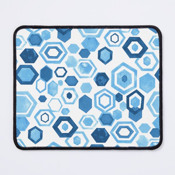 Item preview, Gouache Hexagons - Blues designed and sold by TigaTiga.