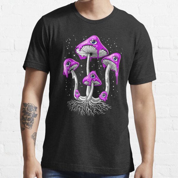 Trippy Magic Mushrooms T Shirt For Sale By Underheaven Redbubble Hippie T Shirts 8663