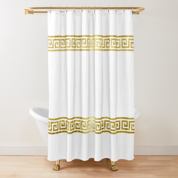 New Arrivals 3d Luxury Black Gold Greek Key Meander Bathroom Curtains  Shower Curtain Set For Modern Geometric Ornate Bath Rug Deco5926245 From  Keiv, $96.52
