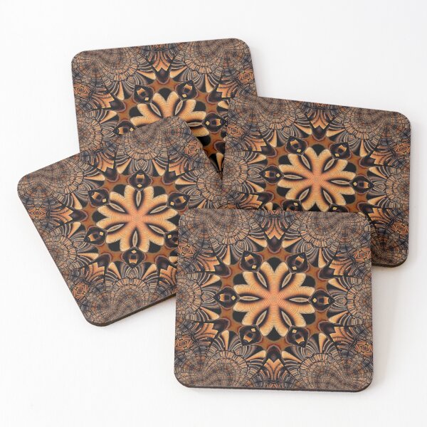 Item preview, GOLDEN coloured Leather-bound BOOK KALEIDOSCOPE DESIGN and PATTERN designed and sold by mister-john.