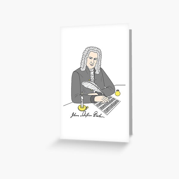 Johann Sebastian Bach gezeichnet Grußkarte