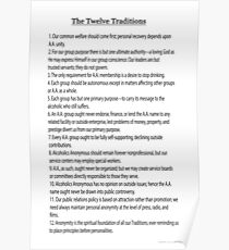 Die 12 Traditionen (12 Schritte auch verfügbar) Link unten in Künstler Notes Poster