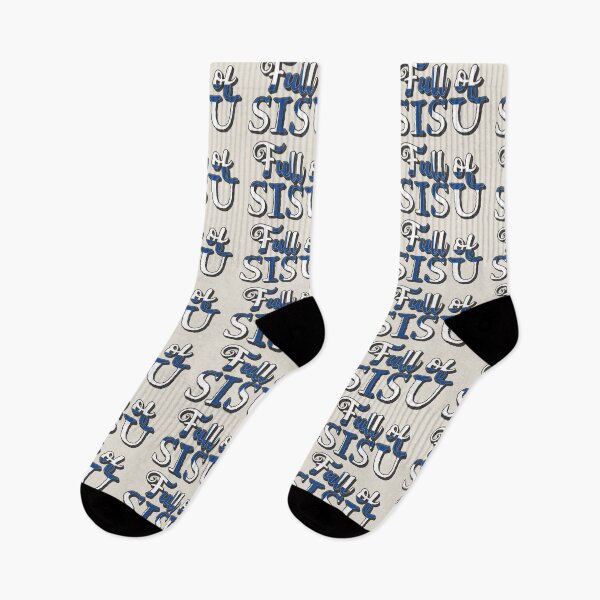 Item preview, Full Of Sisu, Blue And White, Finnish Word For Determination, Never Quitting And Going Beyond All Limitations designed and sold by TrulyEpoque.
