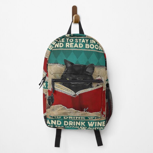 Item preview, I like to stay in bed and red books and drink wine black cat lover designed and sold by Alexanderhishop.