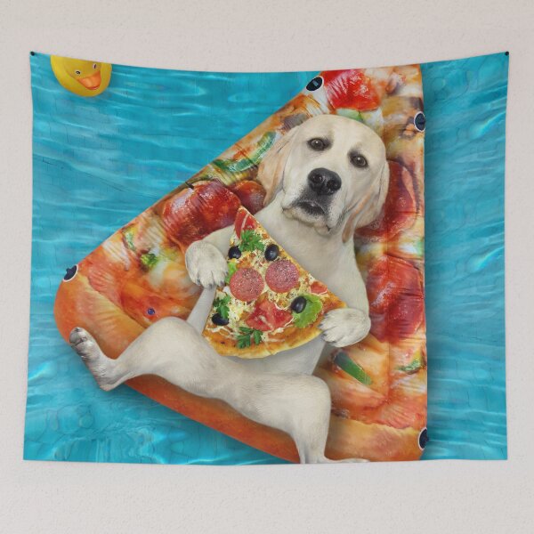 Item preview, Dog Eating A Pizza designed and sold by Ala Muk.