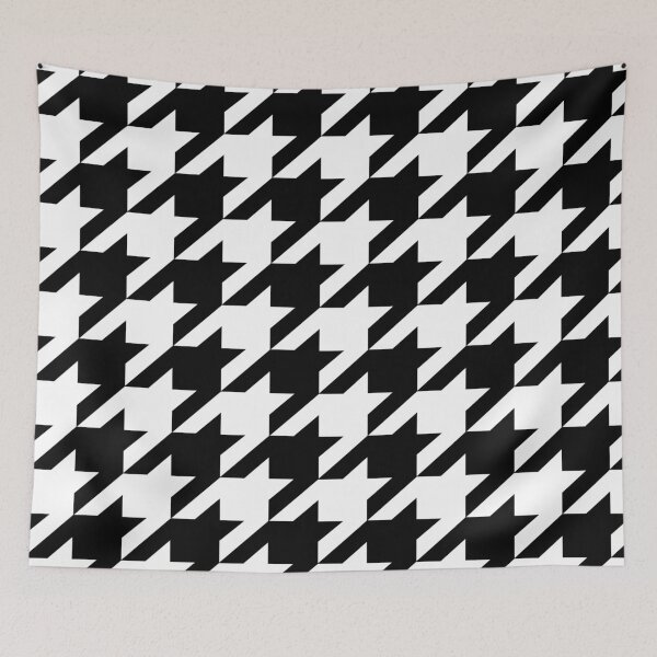 Item preview, Preppy 1980s geometric pattern trendy black and white Houndstooth  designed and sold by LEILA ART SPACE.
