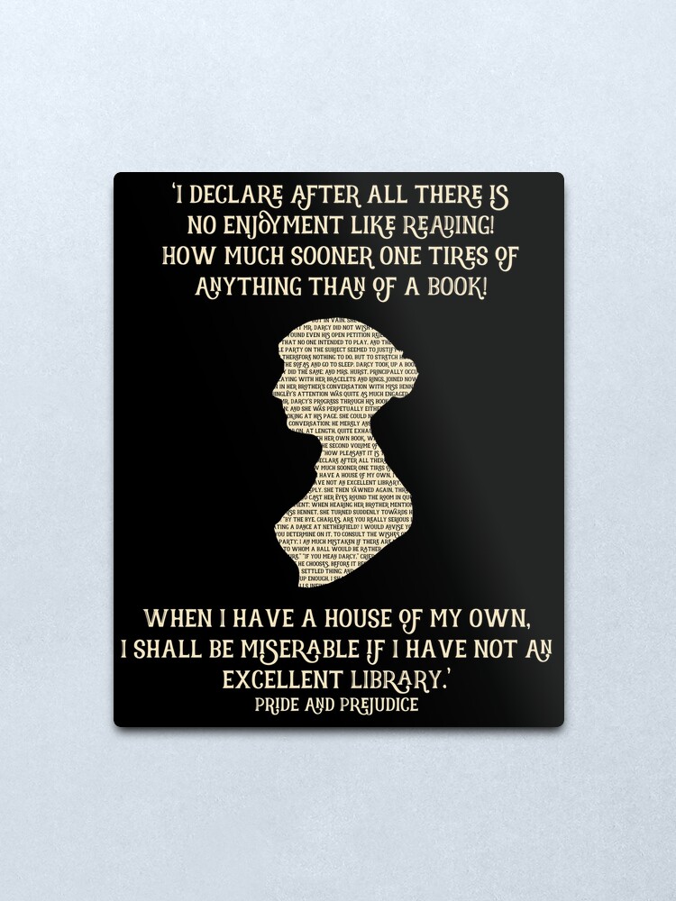 Impression Metallique Jane Austen Book Citation Orgueil Et Prejuges Par Daysfall Redbubble