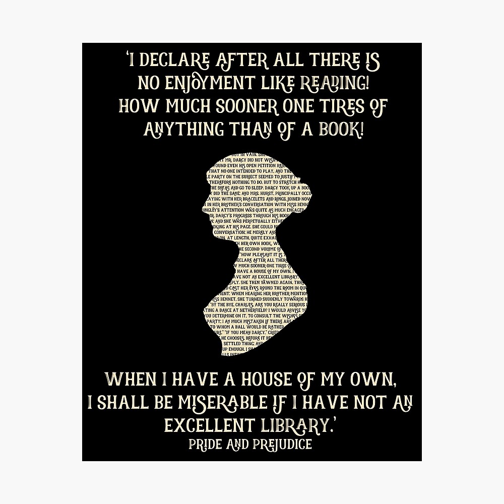 Poster Jane Austen Book Citation Orgueil Et Prejuges Par Daysfall Redbubble