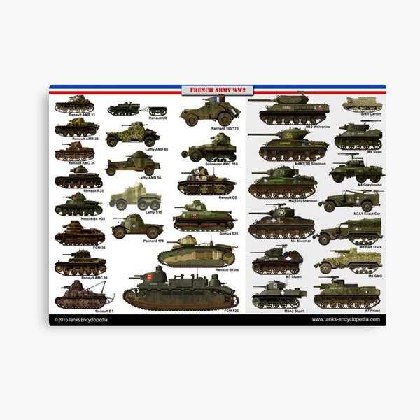 WW2 French Armour, A0 poster Canvas Print
