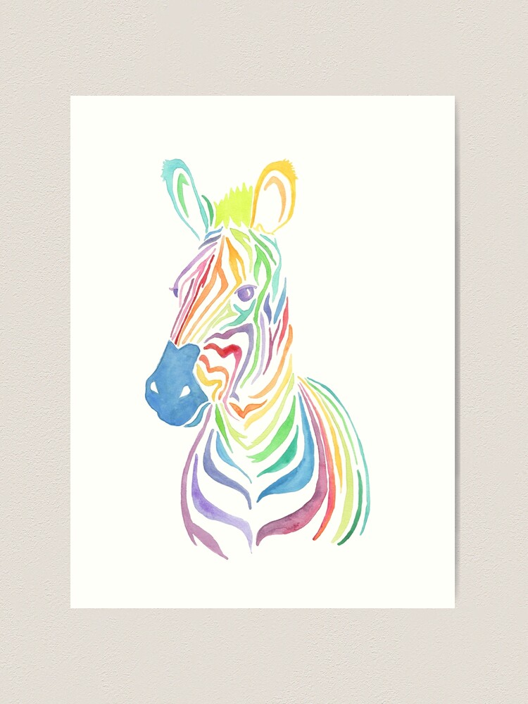 Rainbow Zebra - Art Prints