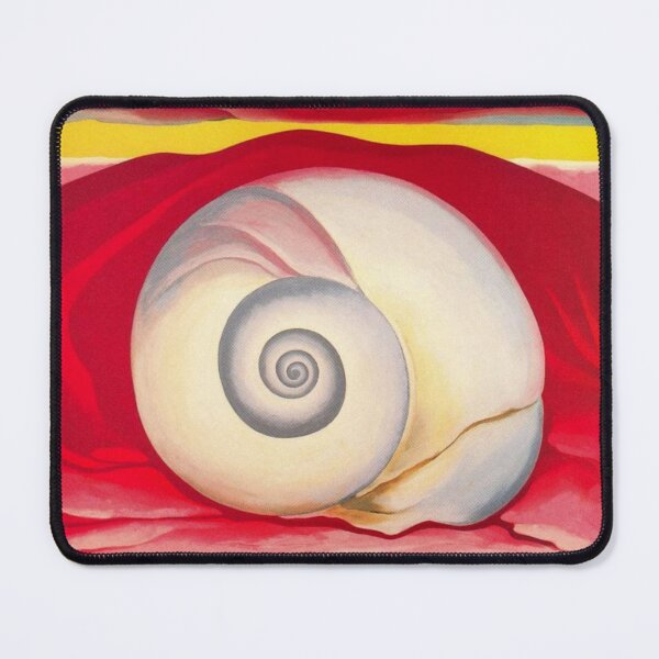 Item preview, Red hill and white shell art by georgia O'keeffe classic poster designed and sold by Golido.