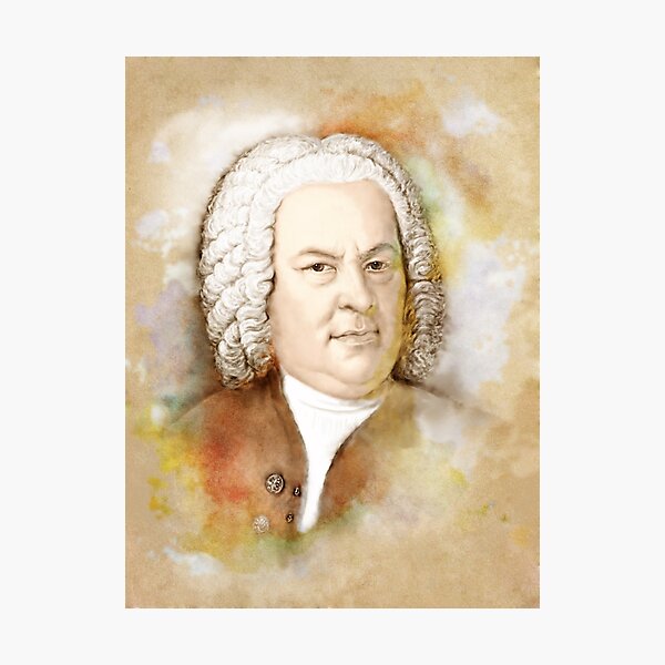 Johann Sebastian Bach im Aquarell Stil Fotodruck
