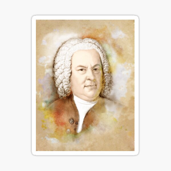 Johann Sebastian Bach im Aquarell Stil Sticker