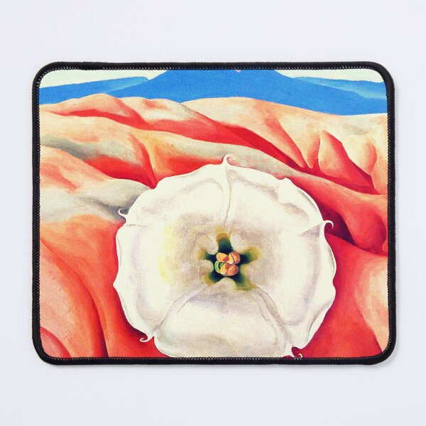 Item preview, Red hills and white flower art by georgia O'keeffe classic drawing  designed and sold by Golido.