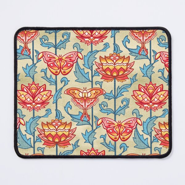 Item preview, Mid-Century Moth Damask On Gold designed and sold by TigaTiga.