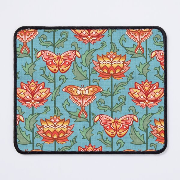 Item preview, Mid-Century Moth Damask - Spring Morning designed and sold by TigaTiga.