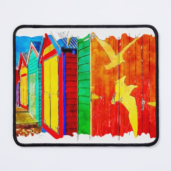 Item preview, Brighton Bath Huts Watercolor designed and sold by Steven Jodoin.