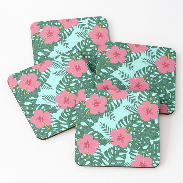 Item preview, Tropical Hibiscus And Monstera Leaves Pattern designed and sold by GraphicsClub.