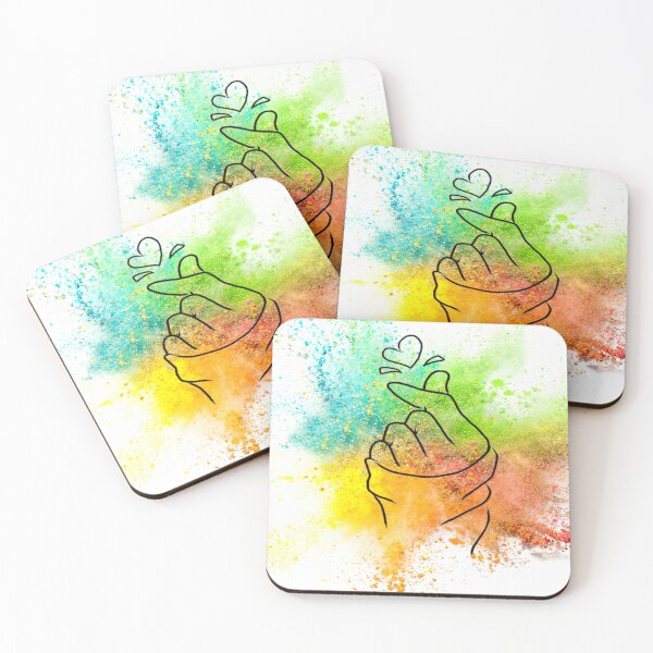 Item preview, Splash Of Colors With Korean Hand Heart Love Gesture-Korean Hand Love Heart designed and sold by universegrace.