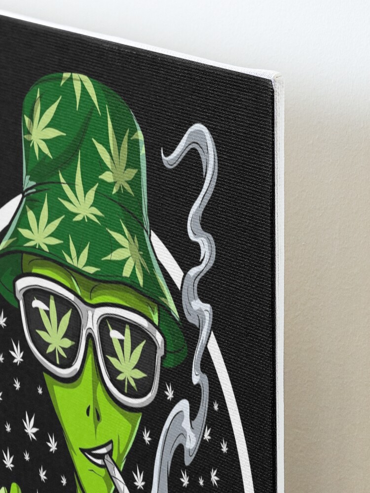 Weed Alien Stoner Mounted Print for Sale by Nikolay Todorov