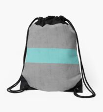 Grey & Mint Colourblock Drawstring Bag