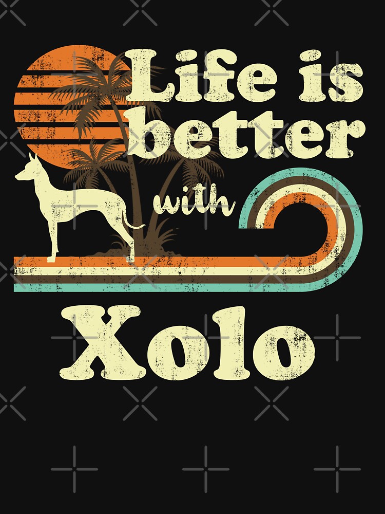Imagen 7 de 7, Camiseta clásica con la obra  Life is Better with Xoloitzcuintli Xolo Vintage, diseñada y vendida por rafaeltto.