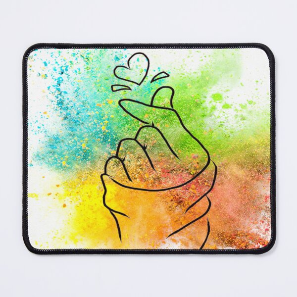 Item preview, Splash Of Colors With Korean Hand Heart Love Gesture-Korean Hand Love Heart designed and sold by universegrace.