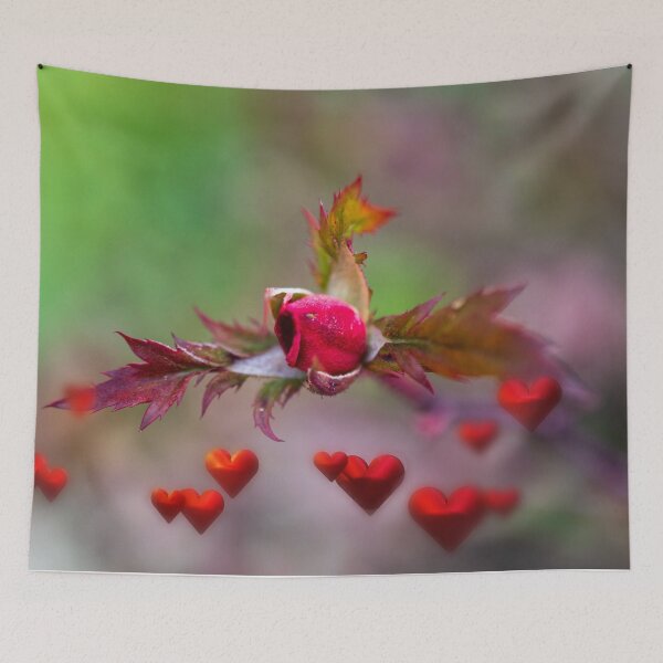 Item preview, rosebud with hearts designed and sold by OskiOnTour.
