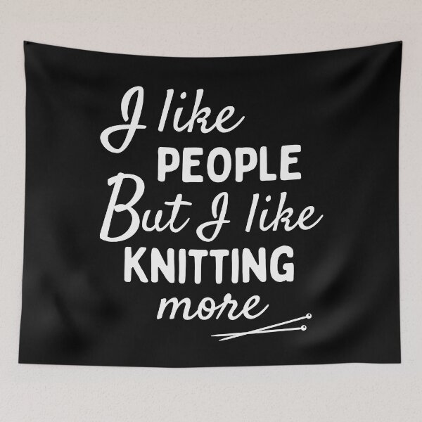 Item preview, I like people BUT I like knitting more designed and sold by TheGreenGoat.