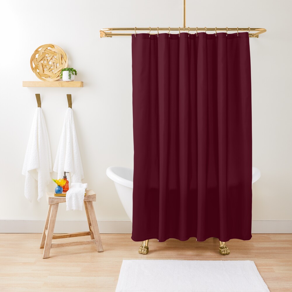 "Elegant Gothic Solid Color Burgundy Red Plum " Shower Curtain by