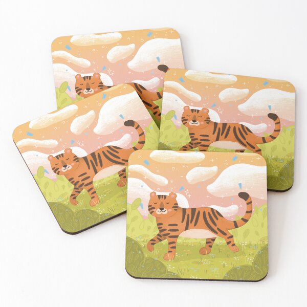Item preview, Happy Tiger Illustrated Animal Print designed and sold by SleepyLilSloth.
