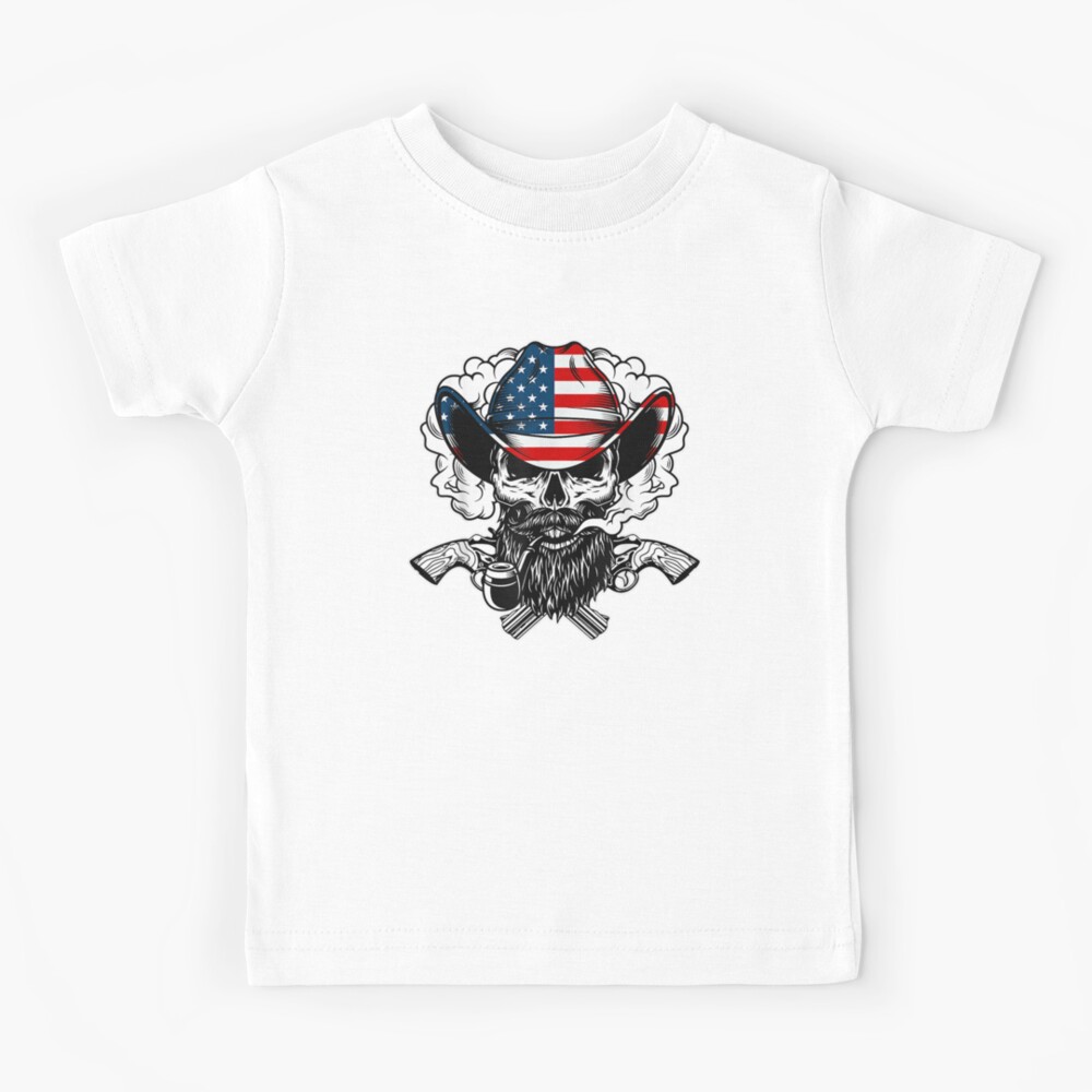  Design By Humans Men's July 4th American Sugar Skull