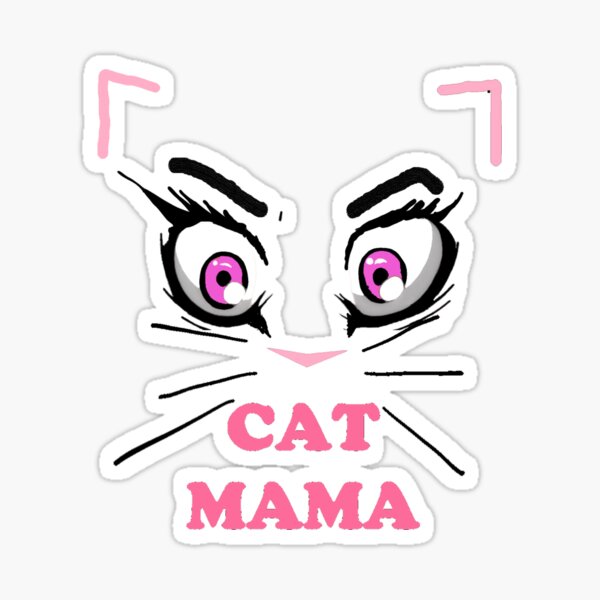 "Cat mama pink" Sticker for Sale by Peerlessmargin2 Redbubble