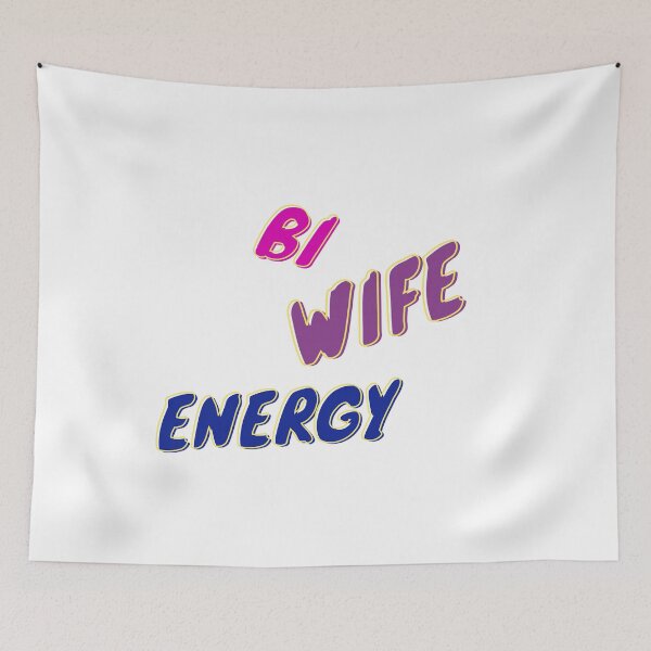 Item preview, Bi wife energy. Girl power, bisexual flag designed and sold by T-Look.
