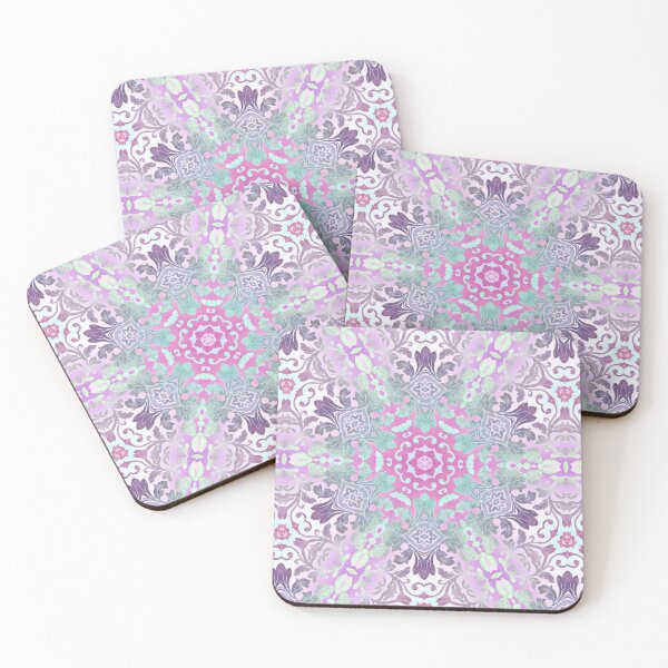 Item preview, 1980s girly preppy bohemian pattern ombre pink grey damask designed and sold by LEILA ART SPACE.