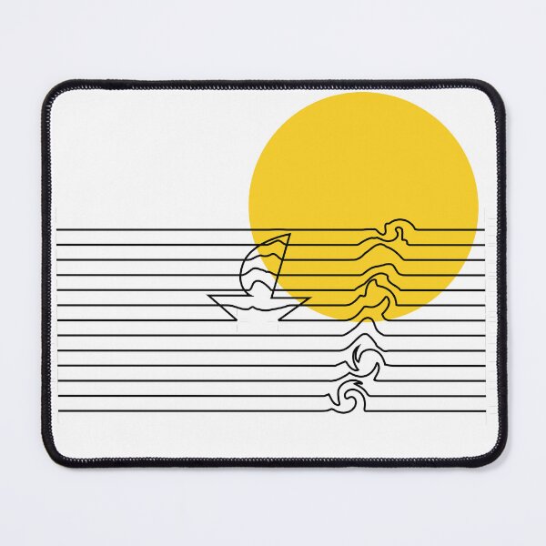 Item preview, Ocean and sun with Boat !! sunny & nice weather in white , yellow and black to shine on beach party - Beach designed and sold by Lowrain Nabih.