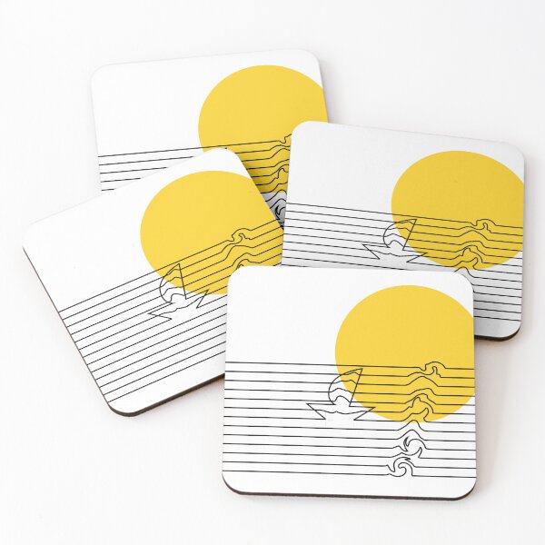 Item preview, Ocean and sun with Boat   !! sunny & nice weather in white , yellow and black to shine on beach party - Beach  designed and sold by Lowrain Nabih.
