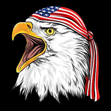  4th of July American Flag Bald Eagle Splatter All Over